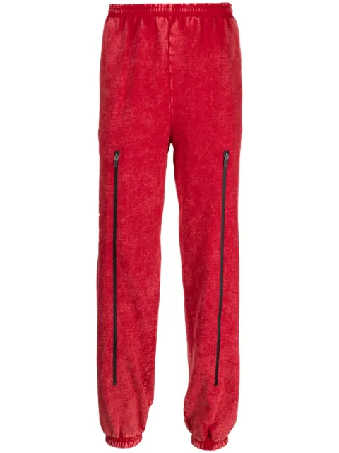 FOO AND FOO zip-detail cotton straight-leg trousers Red FFP9074