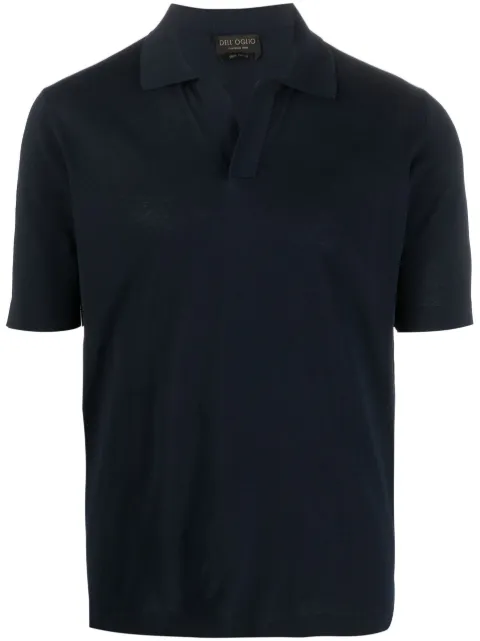 Dell'oglio open-placket cotton polo shirt Blue PL0MCSKCR14R
