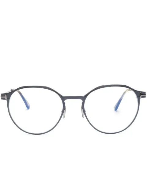 TOM FORD Eyewear round-frame clear-lenses glasses Blue FT5866B