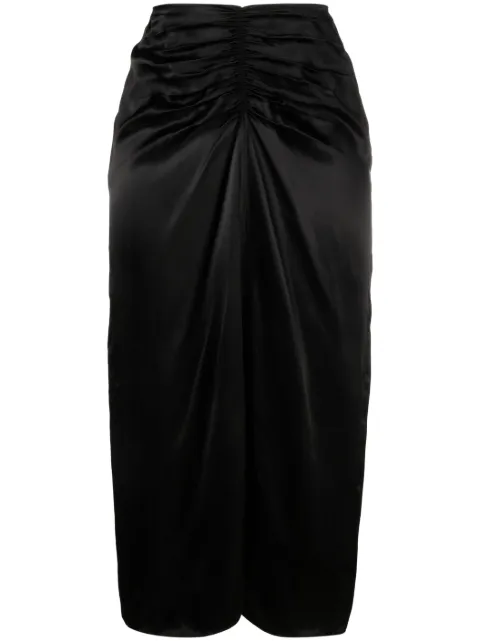 Lanvin gathered-waist midi skirt Black RWST00195646E23