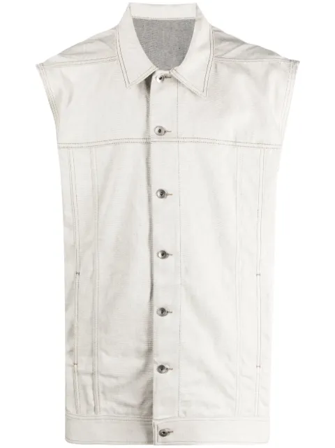Rick Owens DRKSHDW sleeveless cotton denim vest Grey DU01C6762MMD