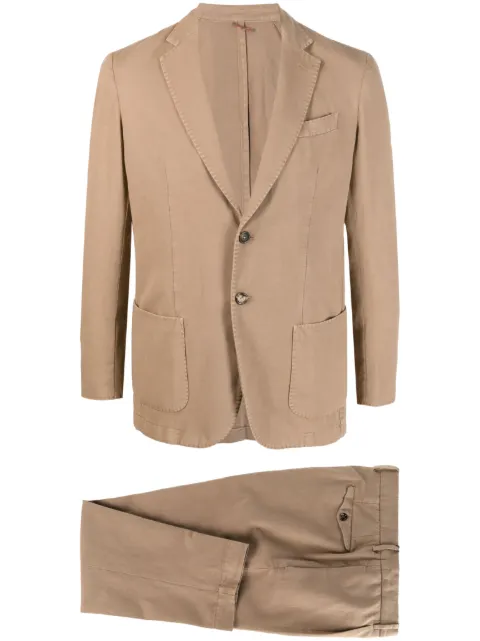 Dell'oglio single-breasted cotton-linen suit Neutrals VL706MF25DS3177