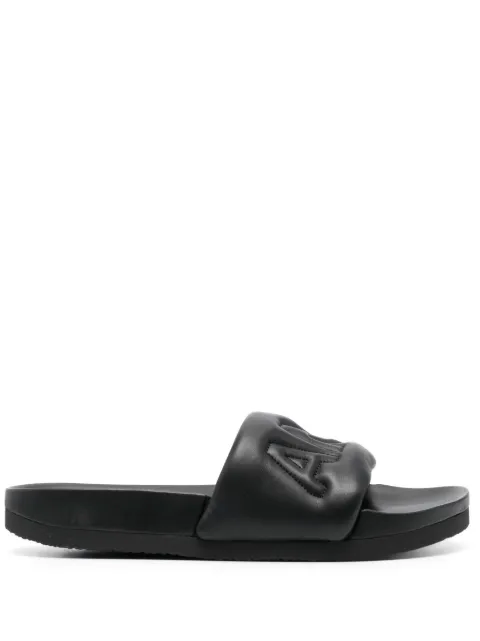 AMBUSH logo quilted slides Black BMIC001S23LEA0011000