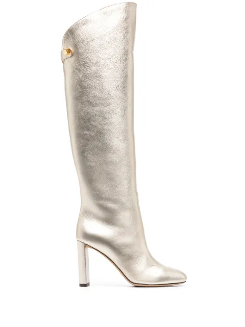 Maison Skorpios 90mm metallic leather boots Gold Q1W80130053212ADRIANA