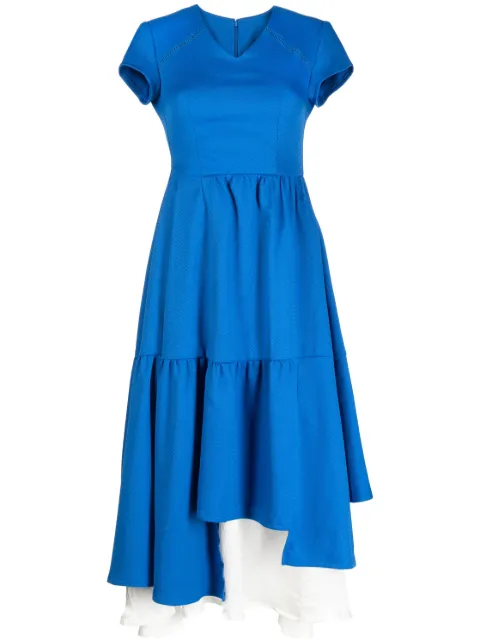 Ader Error layered asymmetric midi dress Blue BMADSSDR0101BL