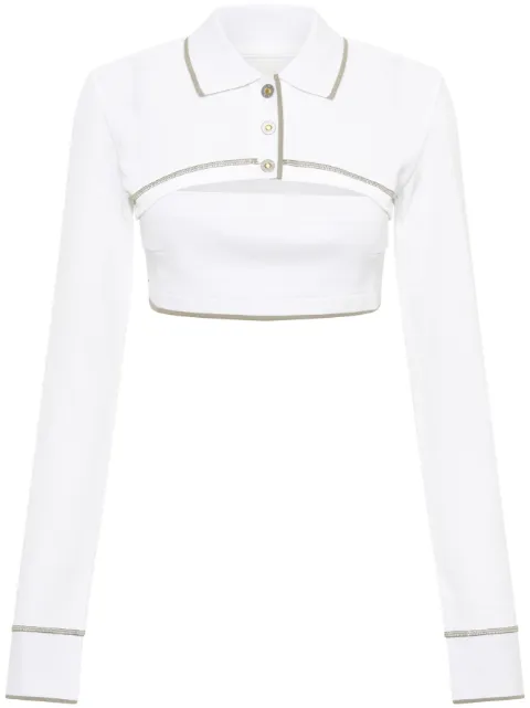 Dion Lee polo-collar cotton crop top White A3615P23