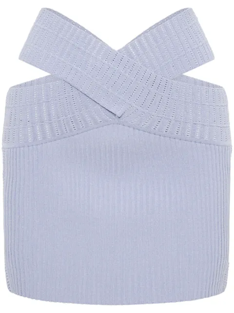 Dion Lee Snakeskin ribbed miniskirt Grey A7711P23
