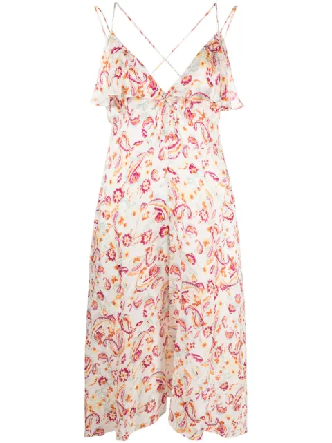 ISABEL MARANT Paysa floral-print midi dress White RO0136FAA2J03I