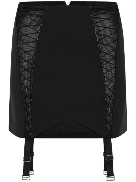 Dion Lee lace-up sheer miniskirt Black A1446P23