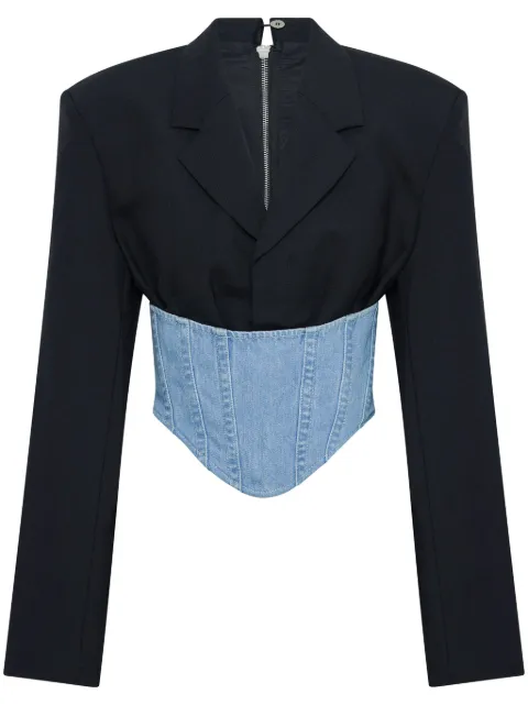 Dion Lee cropped corset-style blazer Black A4211P23
