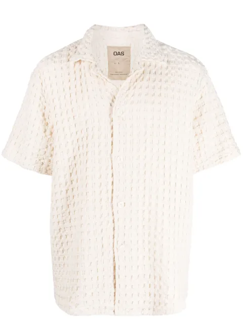 OAS Company Cuban-collar woven shirt Neutrals 700601