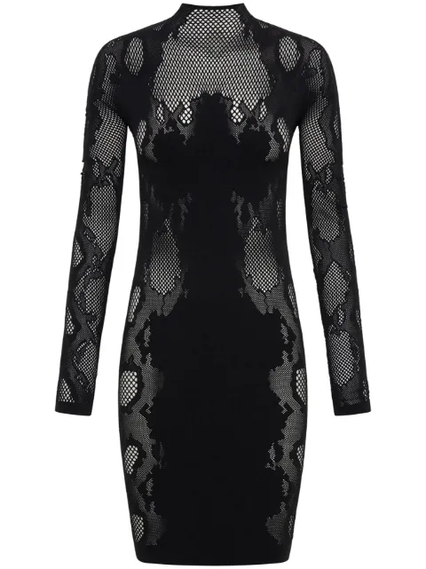 Dion Lee Cobra semi-sheer lace minidress Black A7750P23