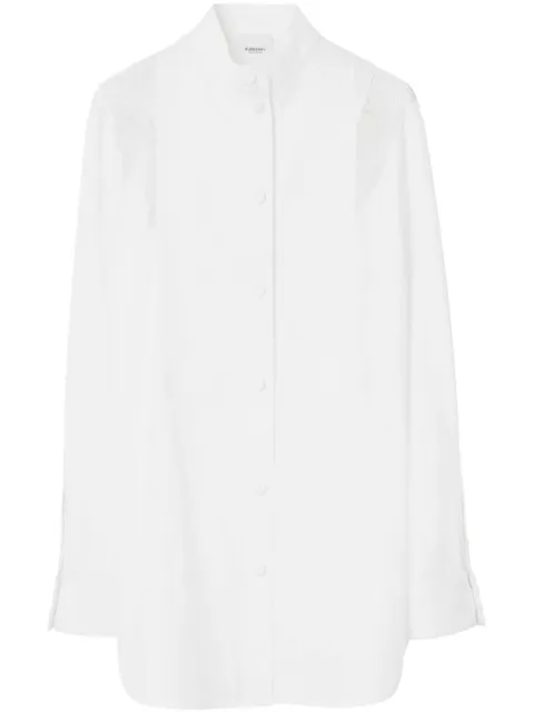 Burberry lace-trim cotton shirt White 8071316