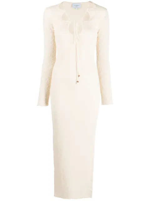 Casablanca cut-out bouclé dress Neutrals WS23KW317