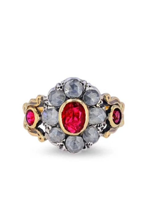 Pragnell Vintage 1790s 18kt yellow gold Georgian ruby and diamond ring Gold 256105