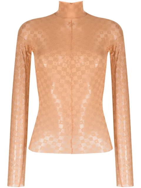 Forte Forte lace-detail long-sleeved top Neutrals 10686MYSHIRT