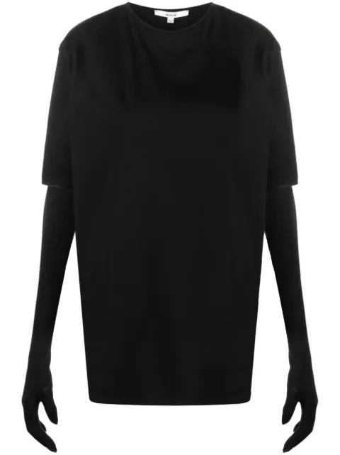 MANURÍ glove-sleeve T-shirt Black MRAW2324DN022