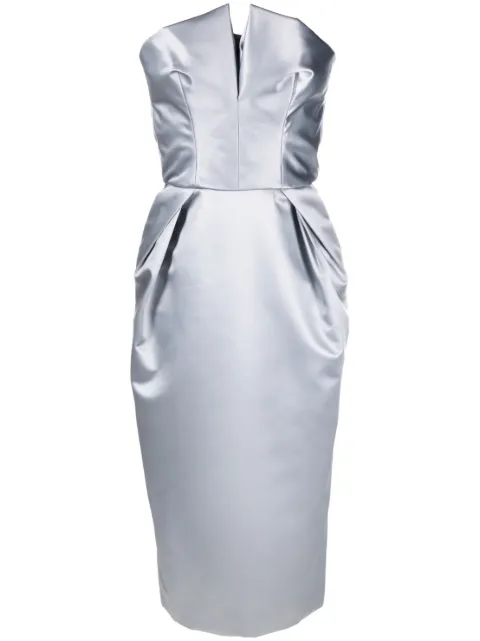 Maison Margiela Cintzed satin midi dress Blue S51DD0001S60532