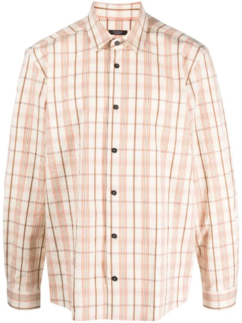 Peserico check-pattern long-sleeve shirt Neutrals R5265507622
