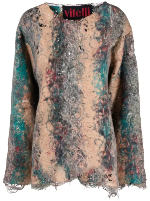 VITELLI distressed-effect DOOMBOH® jumper Neutrals SS23D01G18SW