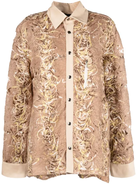 VITELLI distressed-effect long-sleeve shirt Neutrals SS23D02G10OSZM4