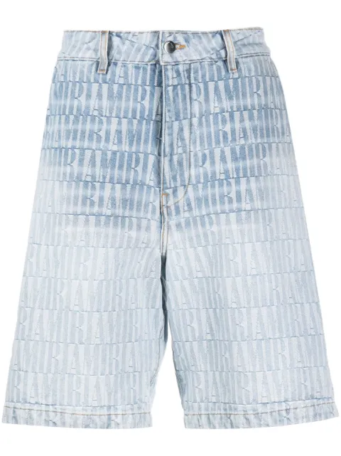 AMIRI jacquard snap-off denim shorts Blue SS23MDF025