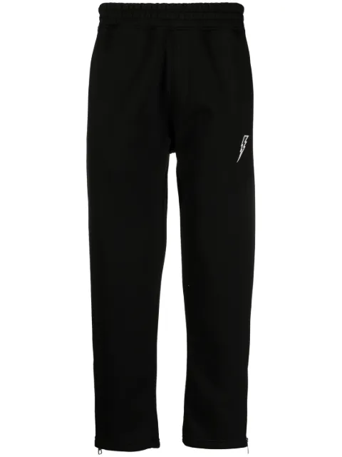 Neil Barrett embroidered-logo jogging trousers Black PBJP061U510