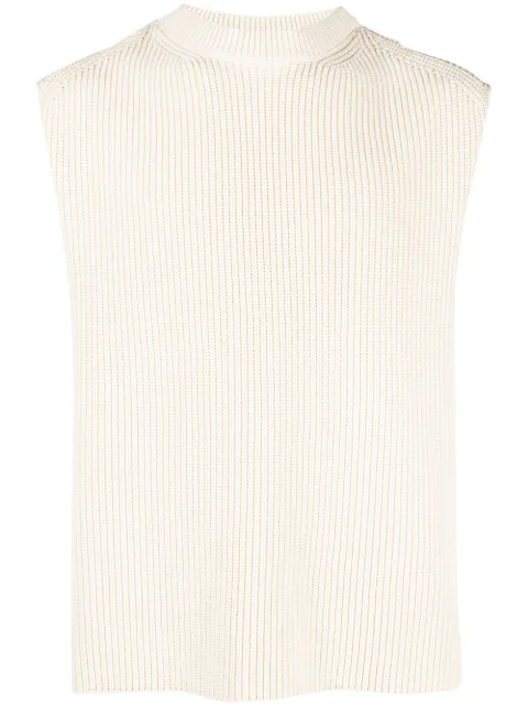 Jil Sander knitted sleeveless vest White J21FB0105J15381