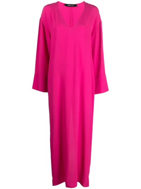 Federica Tosi long V-neck dress Pink FTE23AB0730SE0013