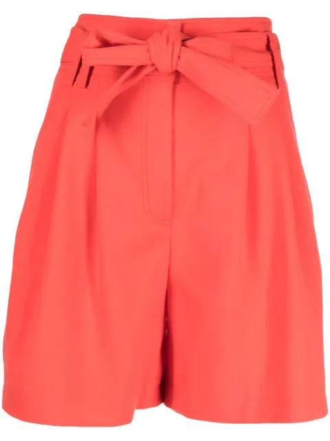 Sonia Rykiel belted high-waisted shorts Orange 23E04P18