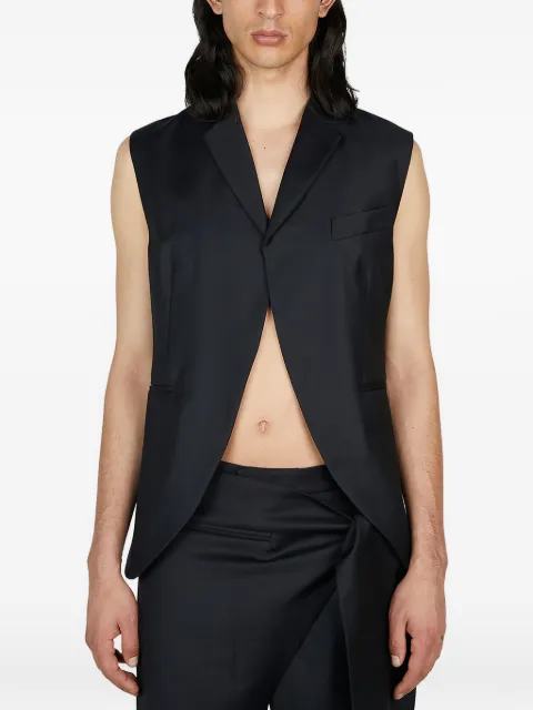 AARON ESH notched-lapels waistcoat Black AE23TJ04
