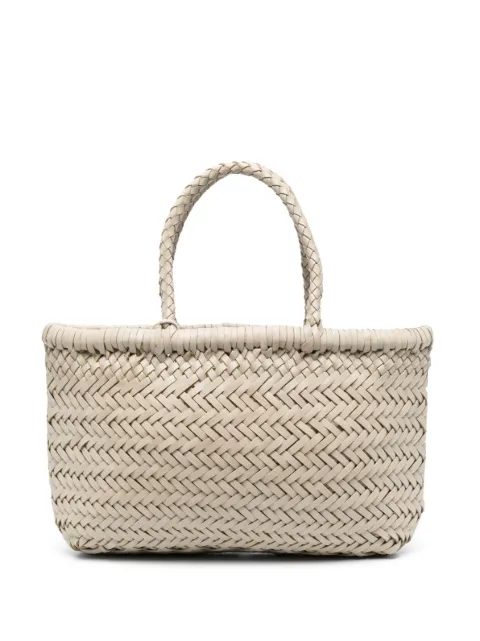 DRAGON DIFFUSION mini Flat Gora leather tote bag Neutrals 8809PEARL