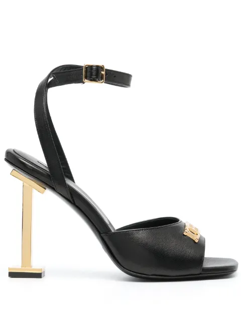 Iceberg logo-lettering leather 105mm sandals Black ID2006
