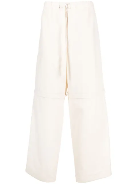 Jil Sander detachable-legs cotton trousers Neutrals J47KA0126J45039