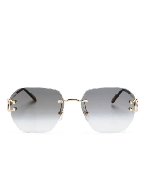 Cartier Eyewear Signature C rimless sunglasses Gold CT0394S001