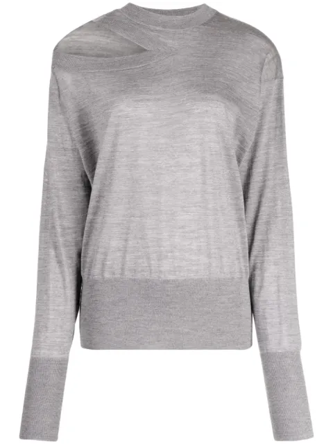 Stella McCartney fine-knit cut-out jumper Grey 6K04543S2396
