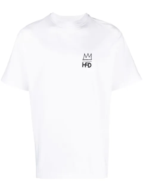 Honey Fucking Dijon x Basquiat logo-print cotton T-shirt White HFD07T307