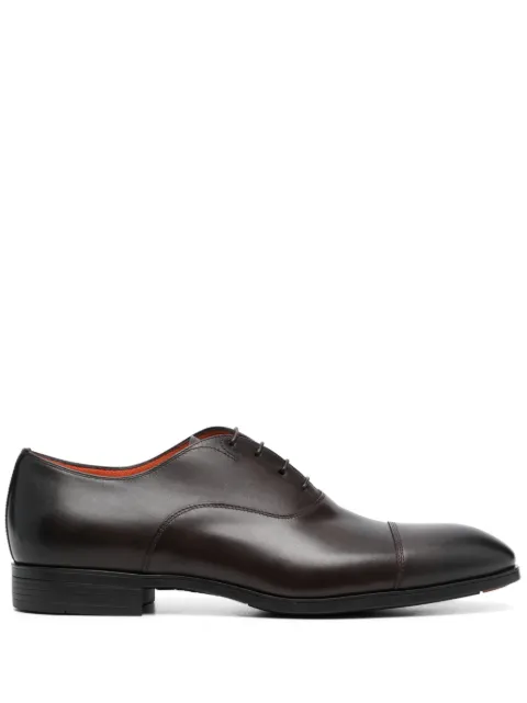 Santoni almond-toe lace-up leather shoes Brown MGSI11011SMABUSF