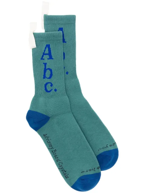 Advisory Board Crystals ribbed logo-intarsia socks Blue ABC123S100