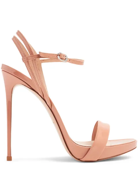 Le Silla Gwen 120mm patent-finish sandals Neutrals 8603M100R1PPKAB