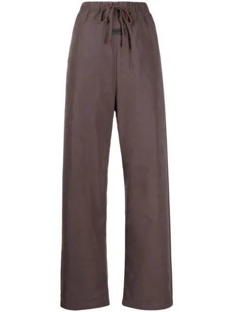 FEAR OF GOD ESSENTIALS logo-patch drawstring-waist trousers Brown 130BT223015FW