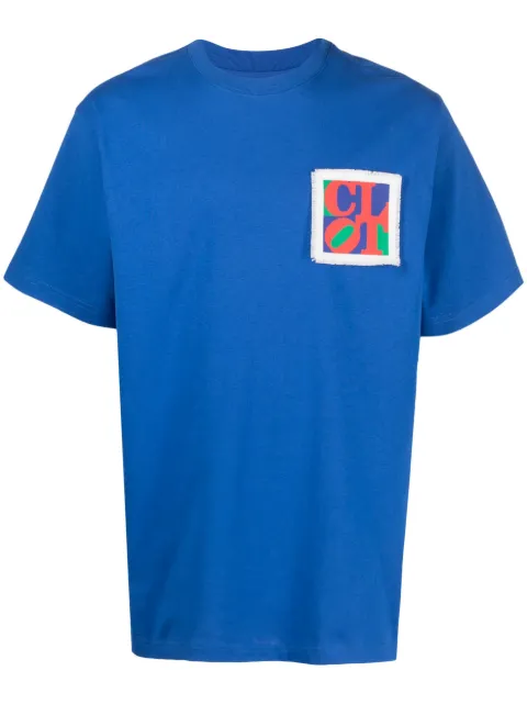 CLOT Maraud logo-embroidered cotton T-shirt Blue CLTE23S10003