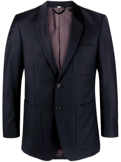 Burberry Pre-Owned 2000s notched-lapel single-breasted blazer Blue BUR450M