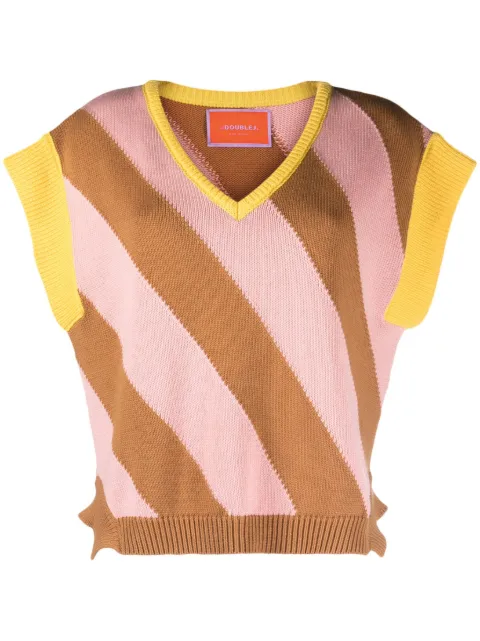 La DoubleJ Veneziana knitted vest Pink PUL0155KNI086VA177PI01