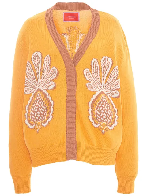 La DoubleJ Pineapple-print cardigan Orange PUL0157KNI087VA178WH04