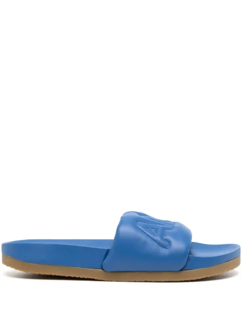 AMBUSH logo-quilted leather slides Blue BMIC001S23LEA0014500