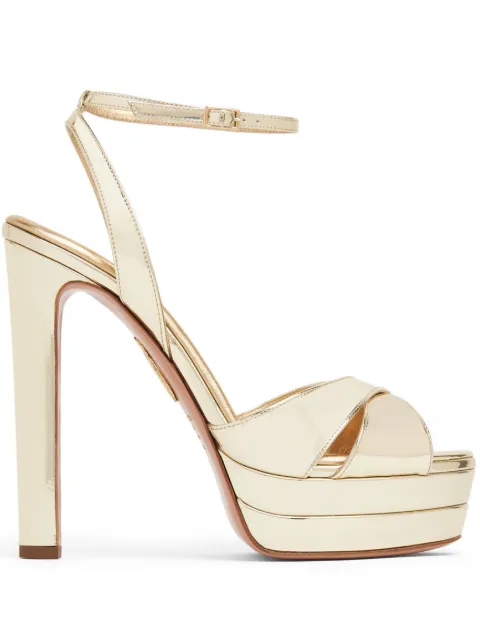 Aquazzura Divine Plateau 130mm platform sandals Gold DVEHIGB0SSYSOG