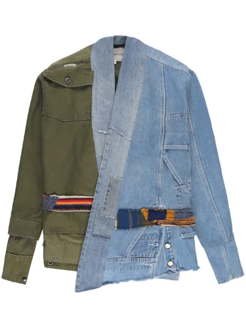 Greg Lauren asymmetric-design jacket Blue FM032