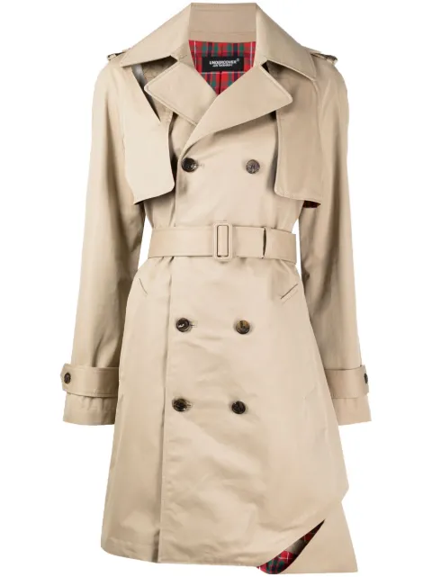 Undercover belted-waist above-knee trench coat Brown UC1C1302