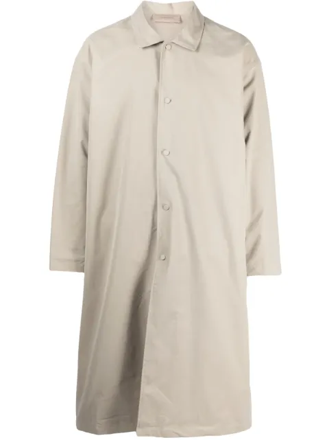 FEAR OF GOD ESSENTIALS twill-weave single-breasted coat Green 202BT224003F
